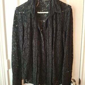 Zara Black Lace Top